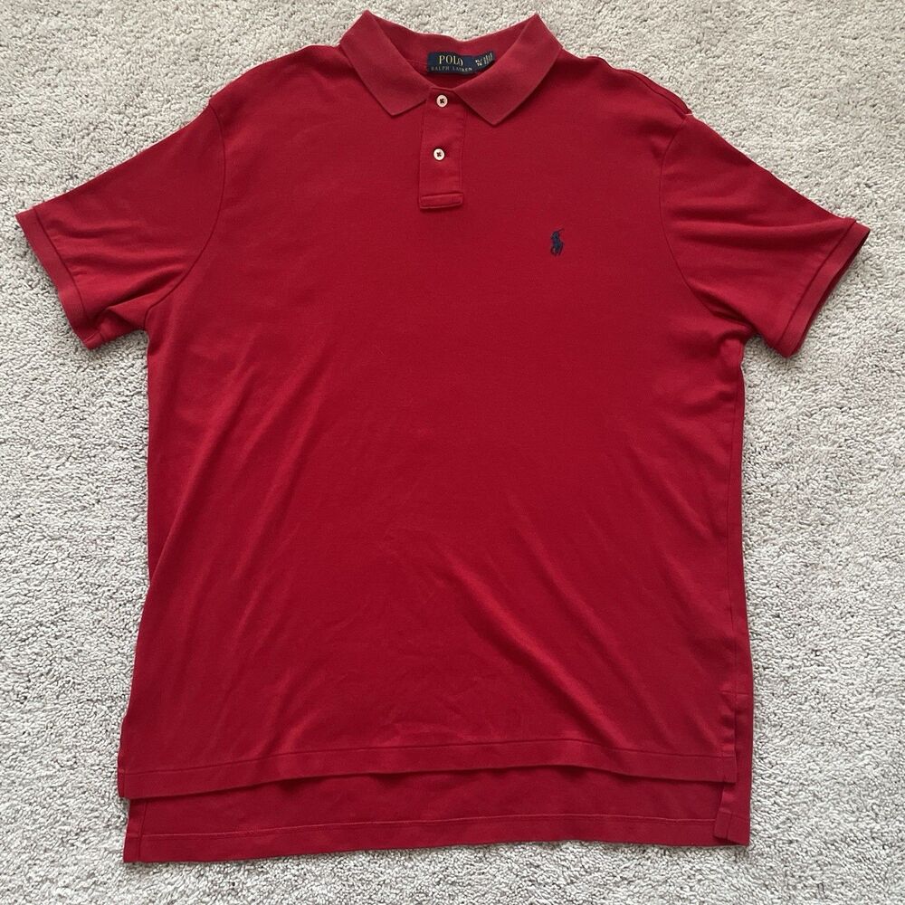 Polo Ralph Lauren Men's XL Red 100% Cotton Pony Casual Golf Shirt